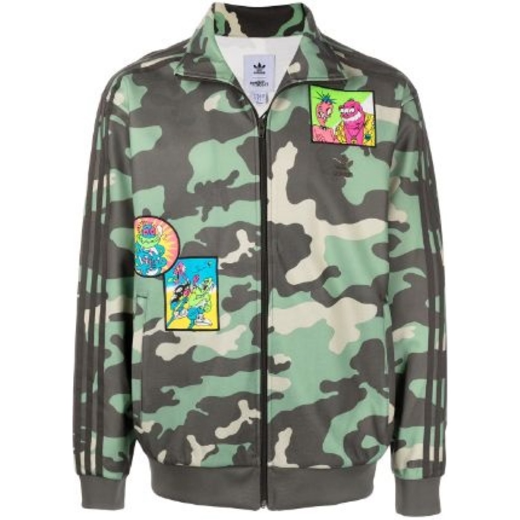 Jeremy Scott X Adidas Green Black Cream Camo Track Bomber Jacket